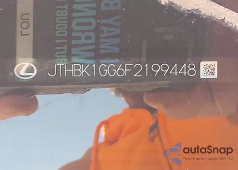 2015 Lexus Es 350 из США, поврежденный, VIN JTHBK1GG6F2199448